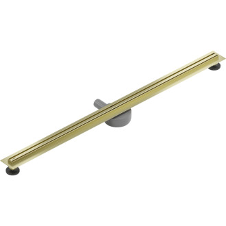 Mexen Flat 360° Slim odpływ liniowy obrotowy 160 cm, złoty szczotkowany - 1A41160