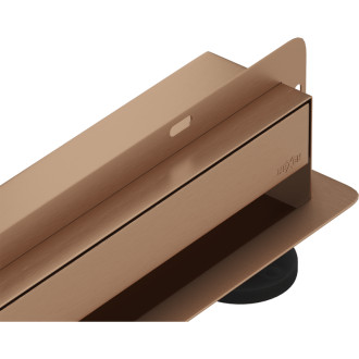 Mexen Flat Wall lineární stěnový odtok 2v1 110 cm, kartáčovaná měď - 1C30110