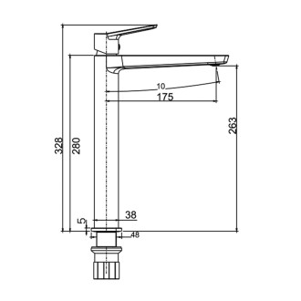 FLERY stojánková umyvadlová baterie vysoká, chrom