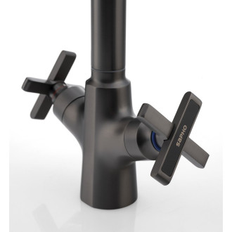 XELLA stojánková dřezová baterie, gun metal