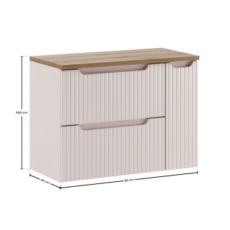 Comad SET-NOC B OAK 80CM S LC Koupelnová sestava 80 cm s deskou a cargo skříňkou