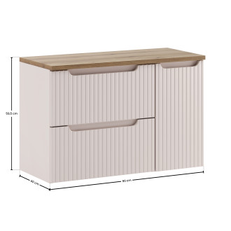 Zestaw meblowy 90cm z blatem i szafką cargo