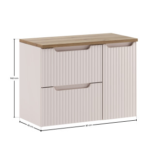 Comad SET-NOC B OAK 80CM LC Koupelnová sestava 80 cm s deskou a cargo skříňkou
