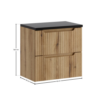 Comad SET-NOCE B BLACK S 60CM Koupelnová sestava 60 cm s deskou