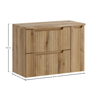 Comad SET-NOCE B NAT OAK 80CM S Koupelnová sestava 80 cm s deskou
