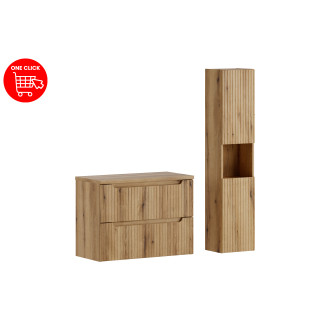 Comad SET-NOCE B OAK 80CM S HC Koupelnová sestava 80 cm s deskou a vysokou skříňkou