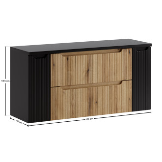 Comad SET-NOCE B BLACK 120CM S Koupelnová sestava 120 cm s deskou