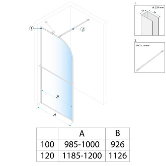 Sprchová zástěna Rea Sky Brush Gold 120