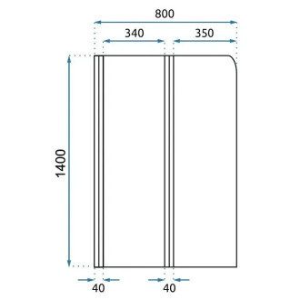 Skládací vanová zástěna REA AGAT-2 80 Brush Copper