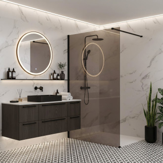 Sprchová zástěna Rea Flexi Brown / Black 80