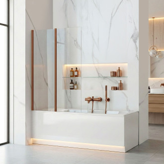 Skládací vanová zástěna REA AGAT-2 100 Brush Copper