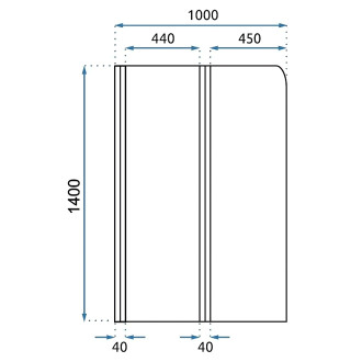 Skládací vanová zástěna REA AGAT-2 100 Brush Copper