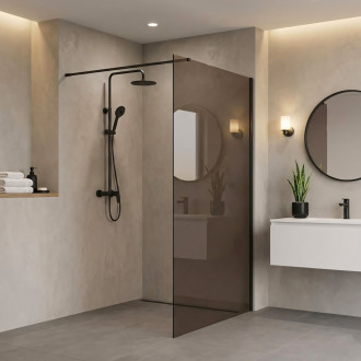 Sprchová zástěna Rea Flexi Brown / Black 90