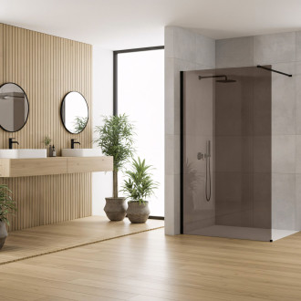 Sprchová zástěna Rea Flexi Brown / Black 110