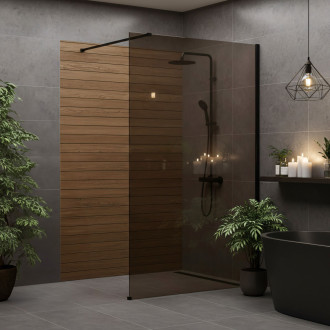 Sprchová zástěna Rea Flexi Brown / Black 120