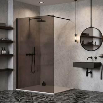 Sprchová zástěna Rea Flexi Brown / Black 130