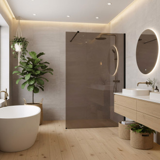 Sprchová zástěna Rea Flexi Brown / Black 140