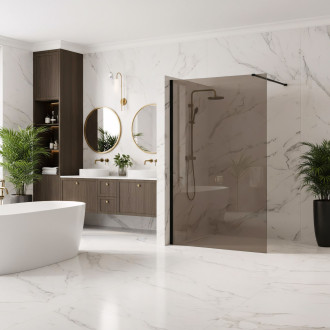 Sprchová zástěna Rea Flexi Brown / Black 140