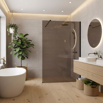 Sprchová zástěna Rea Flexi Brown / Black 140