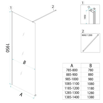 Sprchová zástěna Rea Flexi Brown / Brush Gold 130
