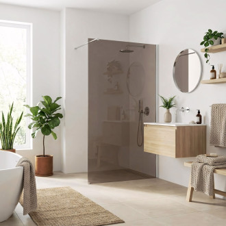 Sprchová zástěna Rea Flexi Brown / Chrome 80