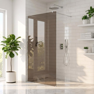 Sprchová zástěna Rea Flexi Brown / Chrome 90