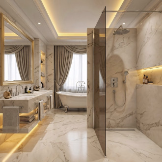 Sprchová zástěna Rea Flexi Brown / Chrome 90