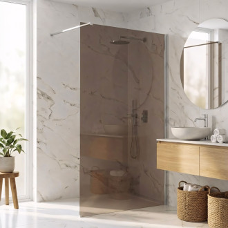 REA Sprchová zástěna Flexi Brown / Chrome 120 KPL-K99070