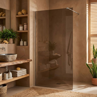 Sprchová zástěna Rea Flexi Brown / Chrome 130