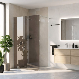 Sprchová zástěna Rea Flexi Brown / Chrome 140