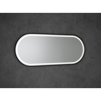 KAIRA oválné zrcadlo s LED osvětlením 120x50cm, černá mat