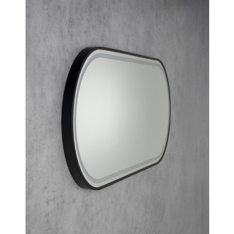 KAIRA oválné zrcadlo s LED osvětlením 120x50cm, černá mat