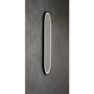 KAIRA oválné zrcadlo s LED osvětlením 120x50cm, černá mat