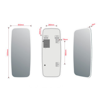 TONG zrcadlo s LED osvětlením 120x50cm