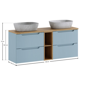 Zestaw meblowy 140cm z blatem i umywalką nablatową Anna