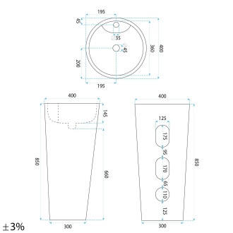 Rea Volně stojící umyvadlo REA Blanka Savana Matt REA-U3615