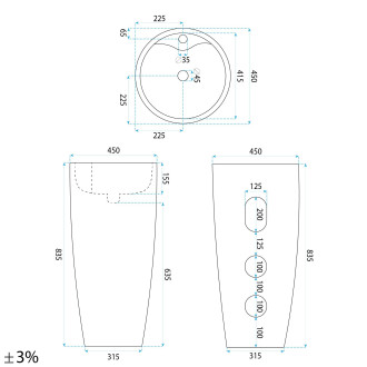 Volně stojící umyvadlo REA Anya Savana Matt