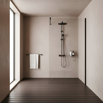 Sprchová zástěna Rea Flexi Transparent / Black 70