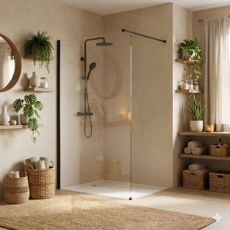 Sprchová zástěna Rea Flexi Transparent / Black 70