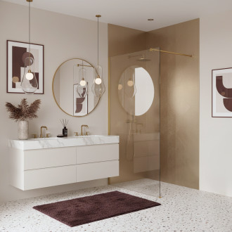 Sprchová zástěna Rea Flexi Transparent / Brush Gold 70