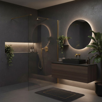 Sprchová zástěna Rea Flexi Transparent / Brush Gold 70