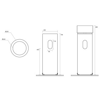 OKE keramické umyvadlo ke stěně průměr 30x88,5cm, bílá