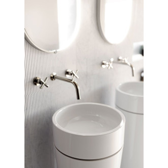 OKE keramické umyvadlo ke stěně průměr 30x88,5cm, verde mat