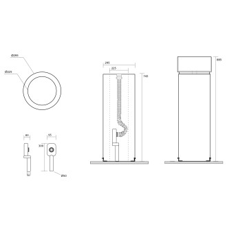 OKE keramické umyvadlo volně stojící, průměr 30x88,5cm, verde mat
