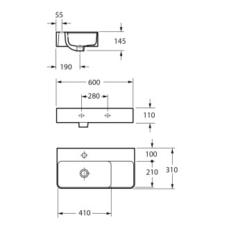 ISTIA keramické umyvadlo, 60x41cm, bílá
