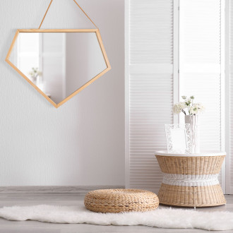 REA Dřevěné asymetrické zrcadlo 49cm HOM-08889