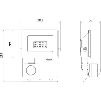 Mexen Luxpro naświetlacz LED z czujnikiem ruchu, 10W, Neutralna - 4000K, 900 lm, czarny - L235-010-40-70
