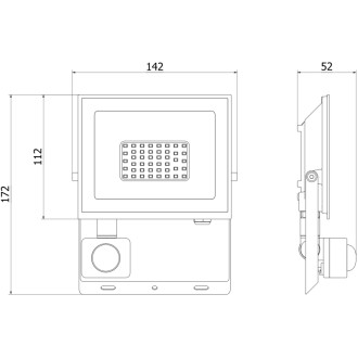 Mexen Luxpro+ naświetlacz LED z czujnikiem ruchu, 30W, Zimna - 6500K, 3300 lm, biały - L236-030-65-20