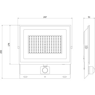 Mexen Luxpro+ naświetlacz LED z czujnikiem ruchu, 100W, Zimna - 6500K, 11000 lm, biały - L236-100-65-20