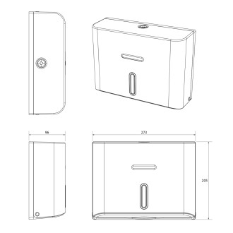 OLMO zásobník papírových ručníků 273x206mm, bílá